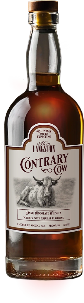 Alvin Langston Contrary Cow dark chocolate whiskey bottle