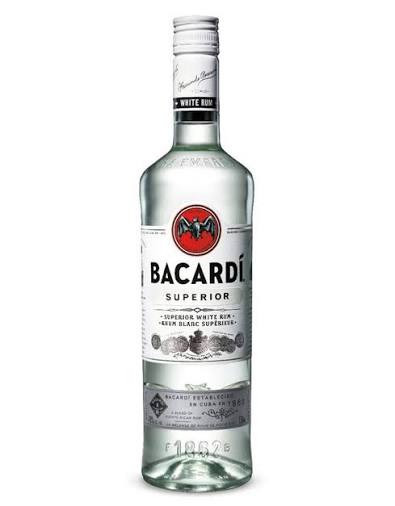 Bacardí Superior white rum bottle