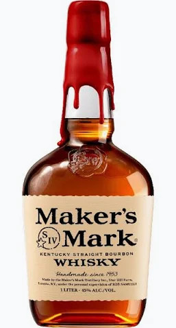 Maker’s Mark bourbon bottle with red wax seal