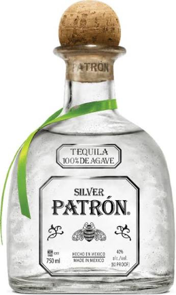 Patrón Silver tequila bottle